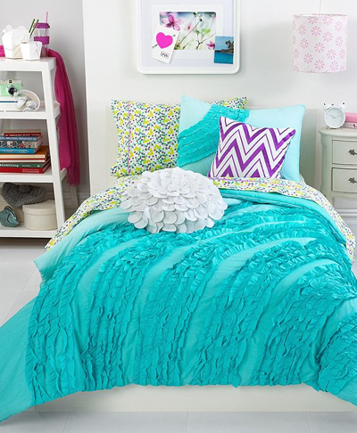 Ella Teal Ruffle Comforter Set - Everything TurquoiseEverything ...