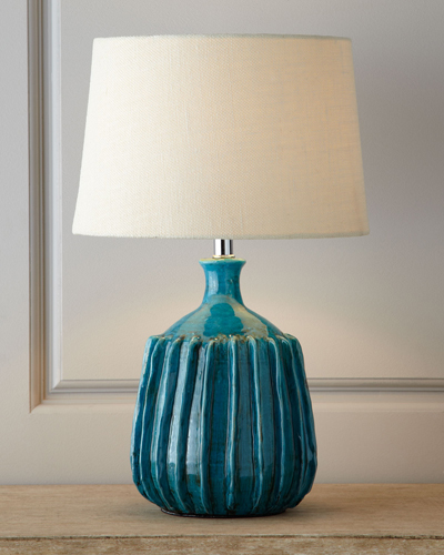 blue ceramic lampps