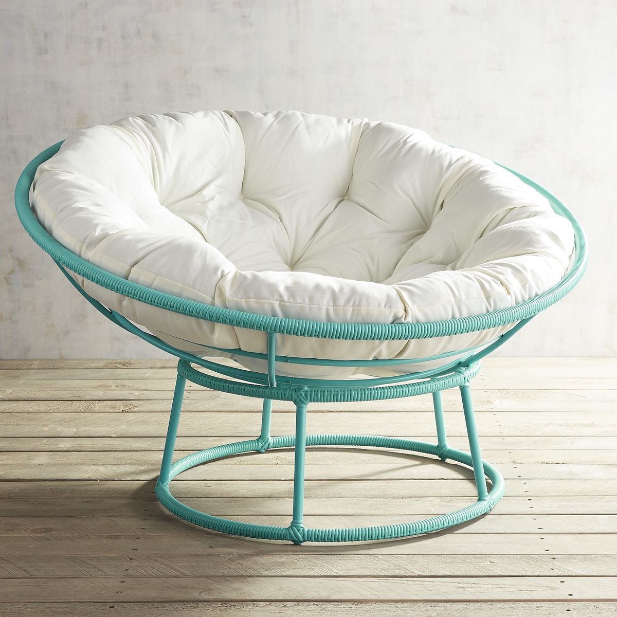 Outdoor Peacock Blue Papasan Chair Frame Everything