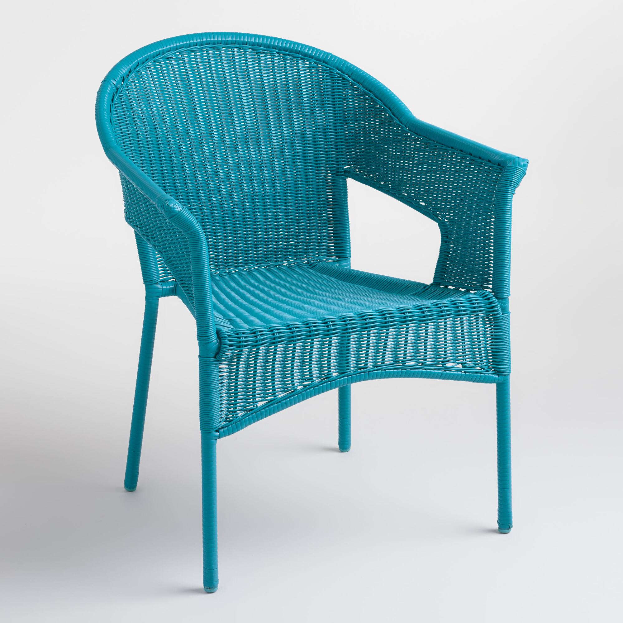 Surf Blue All Weather Wicker Stacking Tub Chairs | Everything Turquoise