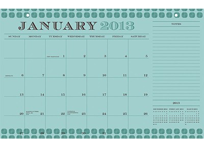 2013 Paper Source Academic Blotter Calendar