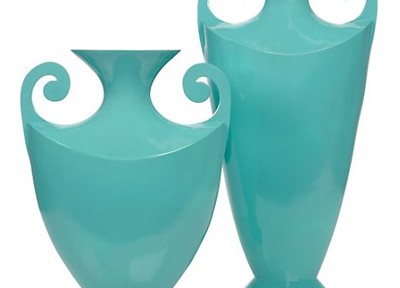 Aquamarine Scroll Vase