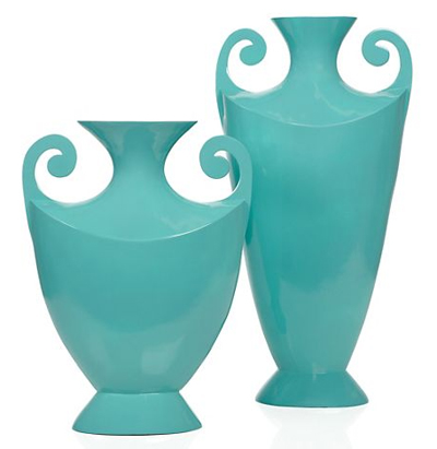 Aquamarine Scroll Vase
