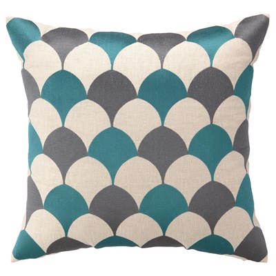 DL Rhein Deco Scales Sea Blue Embroidered Pillow