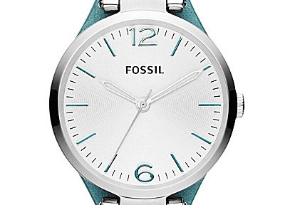 Fossil Georgia Turquoise Leather Strap Watch