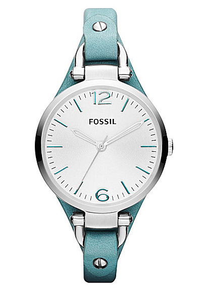 Fossil Georgia Turquoise Leather Strap Watch