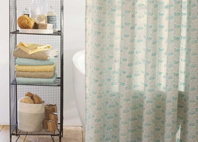 Indian Block Print Shower Curtain