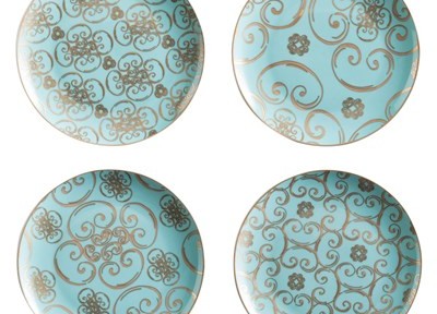 Rosanna Arabesque Appetizer Plate Set of 4