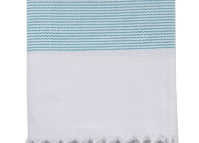 Turkish Turquoise Striped Fouta Towel