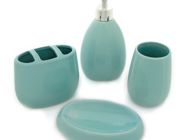 Waverly Aqua Ceramic 4-piece Bath Set