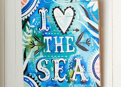 I Love The Sea Watercolor Art