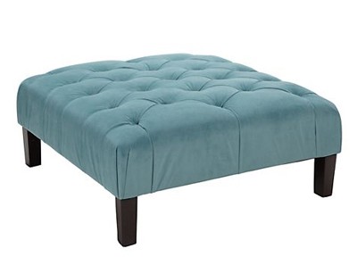 Aquamarine Tufted Ottoman