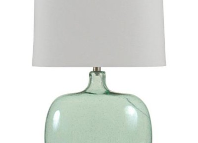 Brentford Seeded Teal Glass Table Lamp