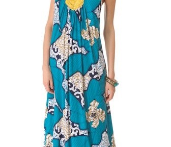 Maxi Dress with Beaded Bib