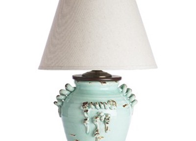 Small Vineyard Lamp in Distressed Aqua