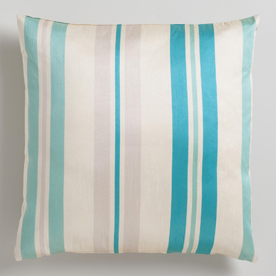 Blue Victoria Stripe Throw Pillow