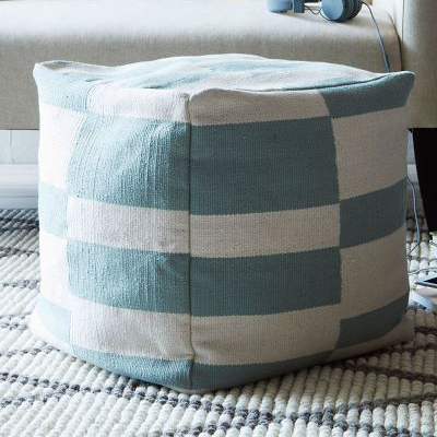 Offset Stripe Mini Pouf