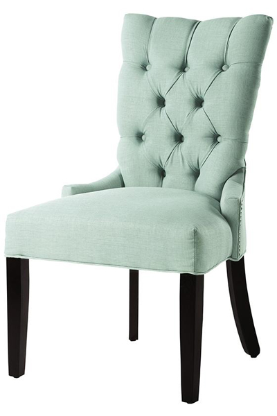 Custom Button Tufted-Back Dining Chair