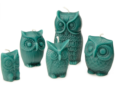 Set of 5 Owl Candles