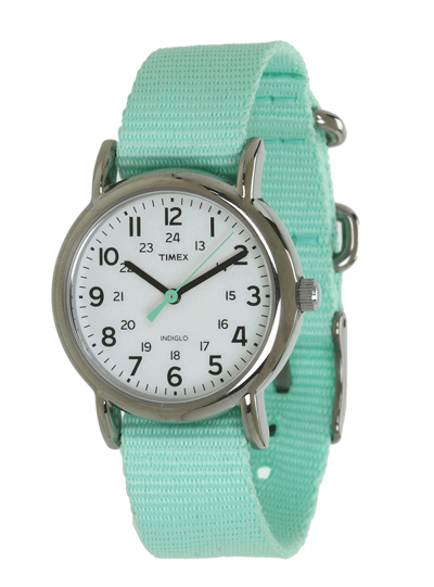 Timex Weekender Seafoam Green Strap Watch