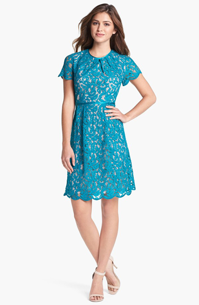 Adrianna Papell Scalloped Lace Dress