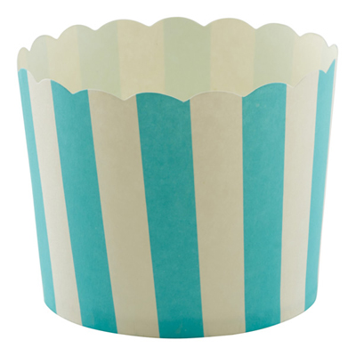 Aqua Awning Stripe Large Baking Cups