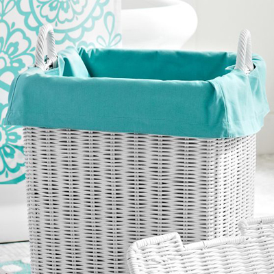 Hamper With Turquoise Liner