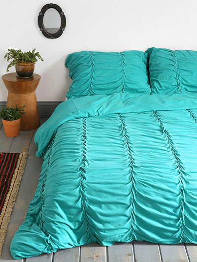 Noodle Origami Turquoise Duvet Cover
