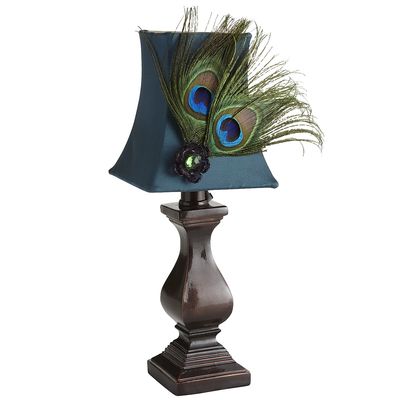 Peacock Feather Mini Lamp