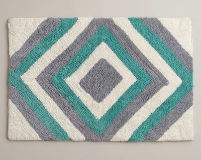 Diamond Bath Mat Everything Turquoise, Turquoise And Brown Bathroom Rugs