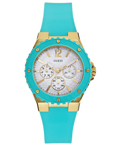 GUESS Turquoise Silicone Strap Watch