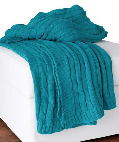 Loose Weave Turquoise Throw 