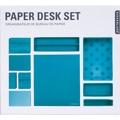 Turquoise Paper Desk Set