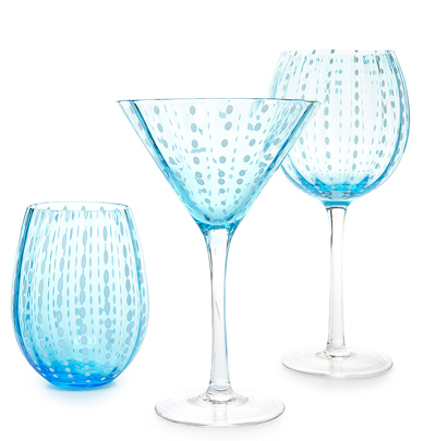 Artland Cambria Turquoise Glass Drinkware