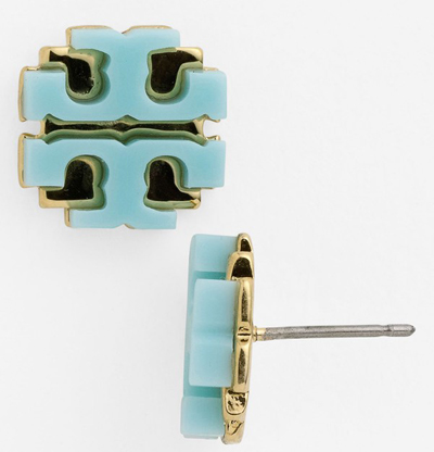 Tory Burch Large Logo Stud Earrings | Everything Turquoise