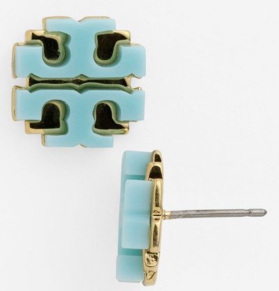 Tory Burch Large Logo Stud Earrings