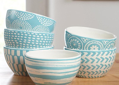 Blue Confetti Accent Bowls