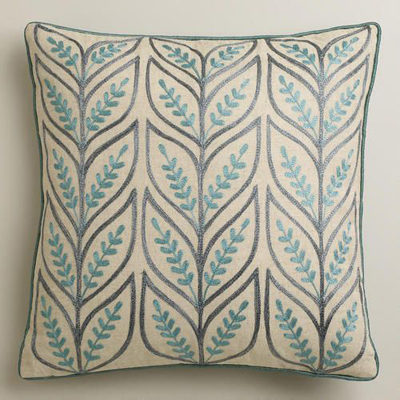 Blue Sprouts Pillow