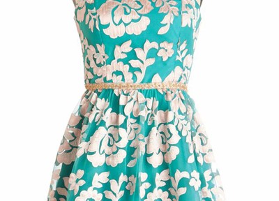 Champagne and Flowers Dress