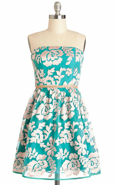 Champagne and Flowers Dress