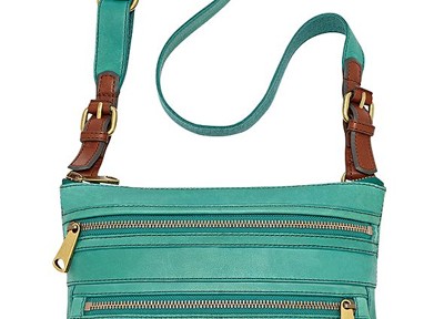 Fossil Explorer Teal Leather Crossbody