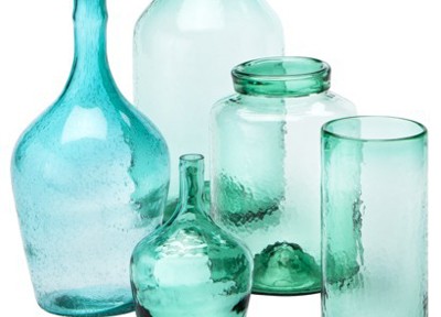 Green Wavy Glass Vase Collection