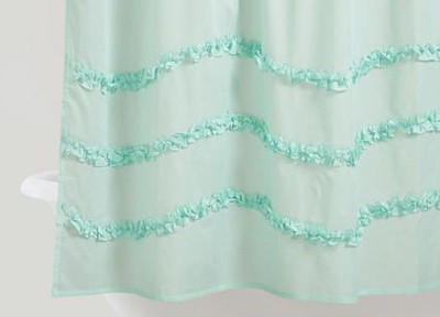 Harbor Blue Ruffle Shower Curtain