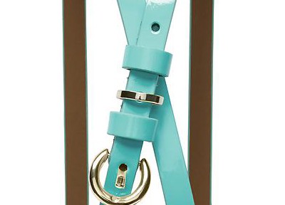 Turquoise Patent Skinny Belt