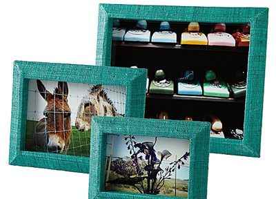 Turquoise Woven Raffia Frames