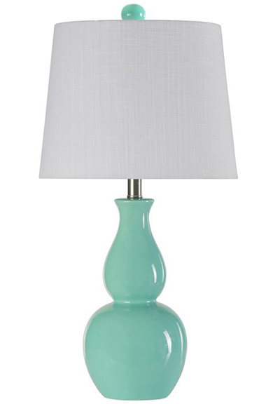 Light Turquoise Double Gourd Ceramic Table Lamp