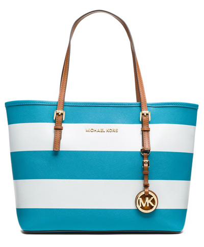 MICHAEL Michael Kors Jet Set Saffiano Leather Tote | Everything Turquoise
