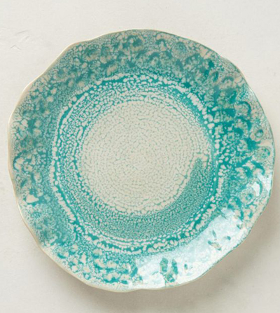 Riverbank Turquoise Dessert Plate