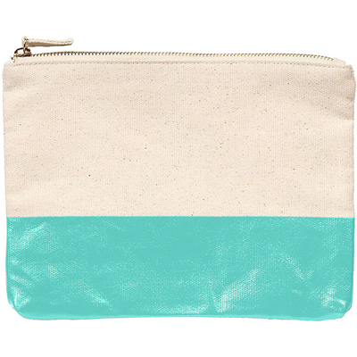 Turquoise Colorblock Pouch