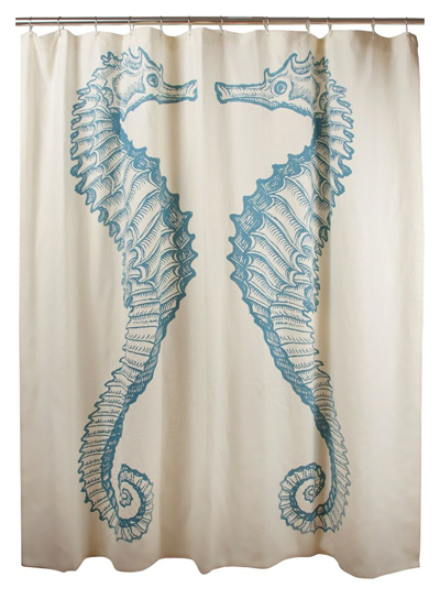 Seahorse Aqua Shower Curtain